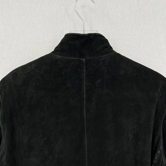 JOHN VARVATOS Jacket Mens Adult 50 Black Goat Suede Coat Button Up Slim Fit - Picture 6 of 16